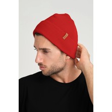 Nar Çiçeği Rengi Örme Basic Bere | Unisex Basic Bere