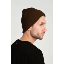 Kahve Rengi Örme Basic Bere | Unisex Basic Bere