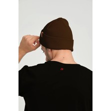 Kahve Rengi Örme Basic Bere | Unisex Basic Bere