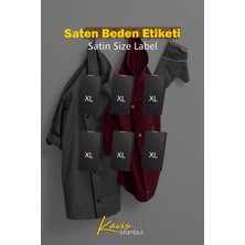 Giyim Etiketi / XL Beden Siyah Renk Saten Kumaş Orta Katlama - 250 Adet