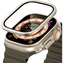 Cool Cold Apple Watch Metal Kasa Ultra 1/2 49MM Kapak Temperli Cam Ekran Koruyucu Su Geçirmez Koruyucu