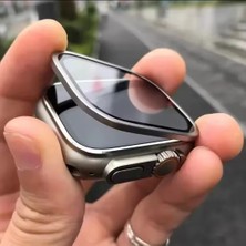 Cool Cold Apple Watch Metal Kasa Ultra 1/2 49MM Kapak Temperli Cam Ekran Koruyucu Su Geçirmez Koruyucu