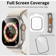 Cool Cold Apple Watch Metal Kasa Ultra 1/2 49MM Kapak Temperli Cam Ekran Koruyucu Su Geçirmez Koruyucu