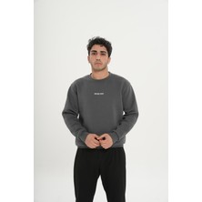Safe Tasarım Pamuklu Içi Polarlı Bisiklet Yaka Sweatshirt