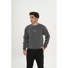 Safe Tasarım Pamuklu Içi Polarlı Bisiklet Yaka Sweatshirt