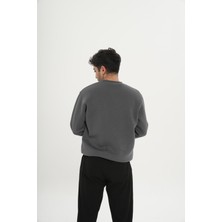 Safe Tasarım Pamuklu Içi Polarlı Bisiklet Yaka Sweatshirt