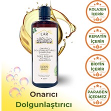 Lar Herbal Parabensiz Keratin, Kolajen ve Biotin İçeren Onarıcı Dolgunlaştırıcı Şampuan(350ml&Onarıcı Saç Kremi(350 ml) 2li  Avantajlı Saç Bakım Seti