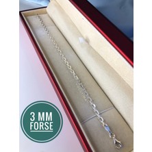 Vogutima 3mm Forse Model 925 Gümüş Bileklik • Işıklı Kutuda Sevgiliye • Eşe • Babaya Bileklik
