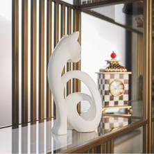Ella's Design Studio Soyut Kedi Biblo Beyaz