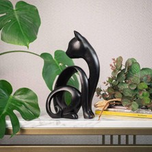 Ella's Design Studio Soyut Kedi Biblo Siyah