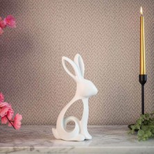 Ella's Design Studio Soyut Tavşan Biblo Beyaz
