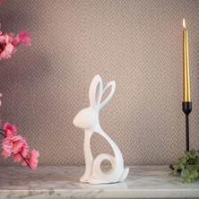 Ella's Design Studio Soyut Tavşan Biblo Beyaz