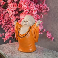 Ella's Design Studio Dekoratif Keşiş Buda Meditasyon Seti Turuncu