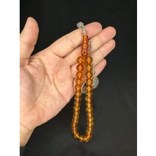 Anemore Collection Toz Kehribar Tesbih Sarı Renkli Küre Kesim 10 mm T-573