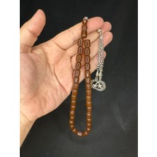 Anemore Collection Toz Kehribar Tesbih Kahverengi Renkli Kapsül Kesim 11MMX8,5MM T-566