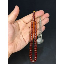Anemore Collection Toz Kehribar Tesbih Kahverengi Renkli Kapsül Kesim 9MMX9MM T-565