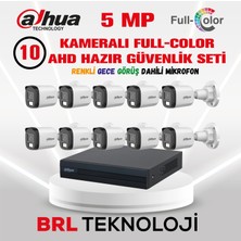 Dahua 5 Mp 10 Kameralı Sesli 30 Metre - Renkli Gece Görüşlü Full Hd Kamera Seti
