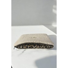 Eles Company Peluş Leopar Desenli Tablet Çantası, Peluş Leopar Desenli Tablet Kılıfı