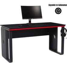 Stepgamer Amiral RGB Ledli Profesyonel Oyuncu Masası Siyah