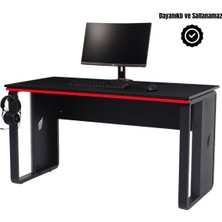 Stepgamer Amiral RGB Ledli Profesyonel Oyuncu Masası Siyah