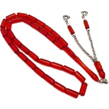 Han Ticarethane Kesme Kesim Kırmızı Toz Kehribar Tesbih