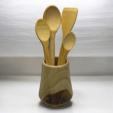 Bibakiyom 4 Parça Ahşap Mutfak Servis Seti (20 cm Ahşap Kaşık, 23CM Ahşap Kaşık, 27CM Ahşap Kaşık, 27 cm Ahşap Spatula)