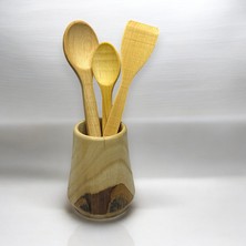 Bibakiyom 3'Lü Ahşap Set - 23,27 cm 2 boy Ahşap Kaşık ve Spatula (Tahta Kaşık)