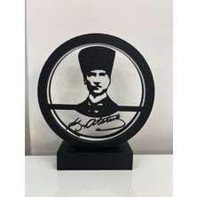 Eynes Avize LED Işıklı Masa Lambası Atatürk Silüeti ve Imzası