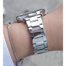Daniel Klein Kesme Camlı 33 mm Metalik Şık Kadın Kol Saati, Zirkon Taşlı Bileklik Hediyeli