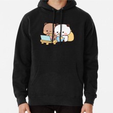 Zoka Wear Dudu Bear And Bubu Panda Watching Movie Together Baskılı Sweatshirt