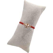 Beyaz Kelebek Makrome Örgü Bileklik