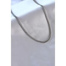 Pileli Store 316L Çelik Gümüş Renk Zincir Model Erkek Kolye - TJ-ERK1337