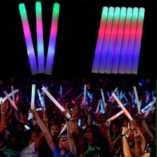 Pileli Store LED Işıklı Rengarenk Sünger Parti Çubuk Işıklı Kauçuk Sopa 46 cm