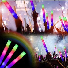 Pileli Store LED Işıklı Rengarenk Sünger Parti Çubuk Işıklı Kauçuk Sopa 46 cm