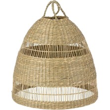 Woodhub Torared Sarkıt Lamba Abajur Başlığı, Deniz Sazı, 36  cm
