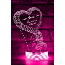 Woodhub Büyük 3D Kalp Seni Seviyorum LED Lamba