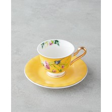 English Home Vanilla Mood New Bone China 12 Parça 6 Kişilik Kahve Fincan Takımı 90 ml Sarı