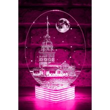 Woodhub 3D Kız Kulesi LED  Lamba