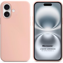 Microsonic Apple iPhone 16 Kılıf Liquid Lansman Silikon Kum Pembesi