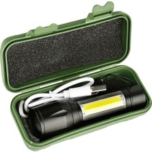 Byars Bilişim Byars- Şarjlı El Feneri 2500 Lumens + 5W Cob LED USB Lion Şarjlı Ultra Güçlü Q5 Xpe Byarsbilişim