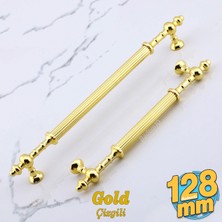 Badem10 Kader Gold Metal Kulp 128 Mm- 12.8 Cm Mobilya Çekmece Mutfak Dolabı Dolap Kulpları Kulbu Kulpu Altın