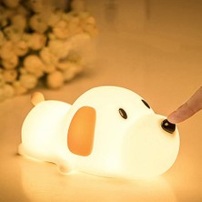 Xinhang Karikatür LED Gece Işık Silikon Dokunmatik Dim Köpek Yavru Lambası USB Şarj Edilebilir Bebek Uyku Lambası Zamanlayıcı ile Çocuk Hediye | LED Gece Işıkları (Yurt Dışından)