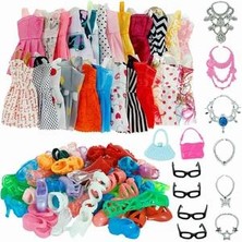 Xinhang 70PCS Barbie Bebek Takı Aksesuarları Için Öğeler Elbiseler Giysiler Seti (Yurt Dışından)