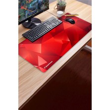 Sonic Touch Sonictouch Ultragrand Kızıl Prizma Gamer Oyuncu Xxl Kırmızı Klavye Mouse Pad 40X90CM