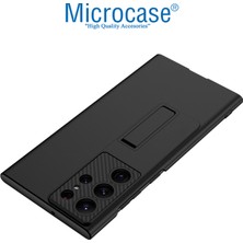 Microcase Samsung Galaxy S24 Ultra ile Uyumlu Standlı Sert Plastik Mat Kılıf - AL3566