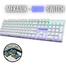 Sprange Mk-11 Beyaz Mekanik Gaming Klavye - Blue Switch - RGB Aydınlatmalı -Kablolu