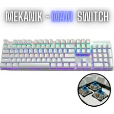 Sprange Mk-11 Beyaz Mekanik Gaming Klavye - Blue Switch - RGB Aydınlatmalı -Kablolu