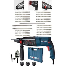 Snaiker Alman 3000 W Bakır Sargılı Kırıcı Hilti Matkap - Metal Şanzumanlı + 20 Adet Uç Yedek Mandren