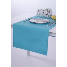 ALTINPAMUK Keten Runner Leke Tutmaz Kumaş Turkuaz 40x140