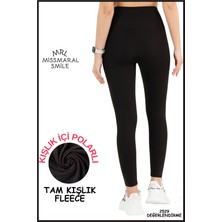 Miss Maral Kadın Kışlık Içi Polarlı Siyah Yüksek Bel Toparlayıcı Tayt Curve High Waist Fleece Winter 11024